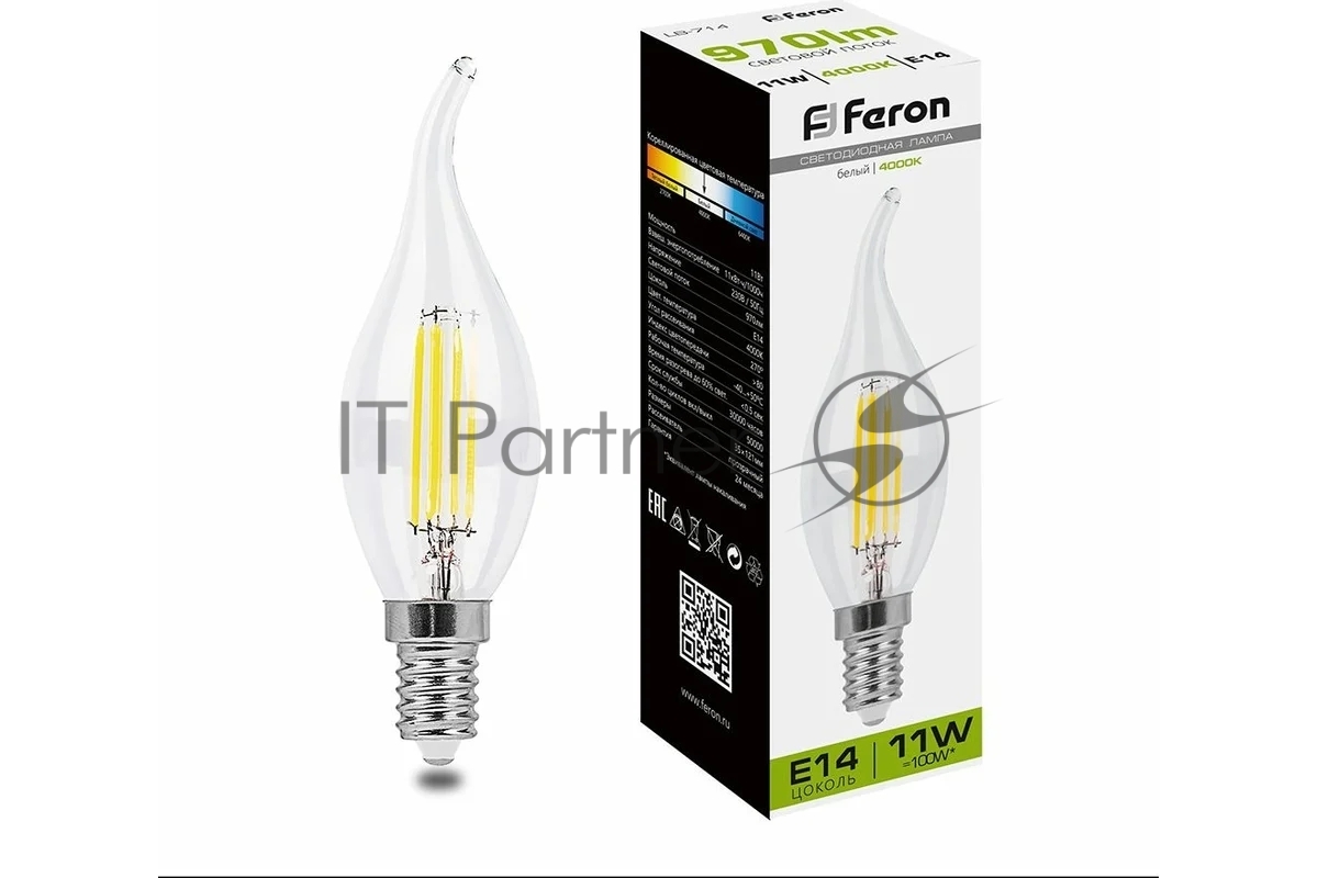 Лампа светодиодная Feron LB-714 11W 230V E14 4000K прозрачная