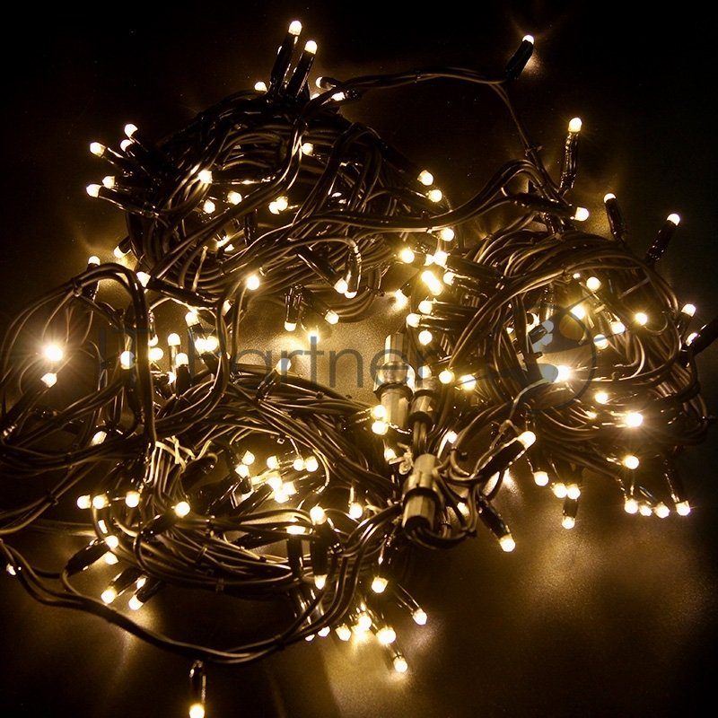 Гирлянда модульная "Дюраплей LED" 20м 200 LED черный каучук, мерцающий "Flashing" (каждый 5-й диод), теплый белый