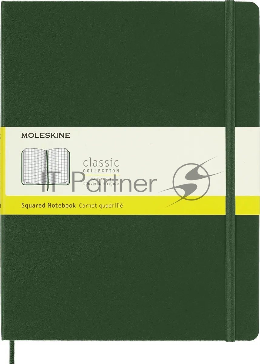 Блокнот MOLESKINE Classic, 192стр, в клеточку, твердая обложка, зеленый qp091k15