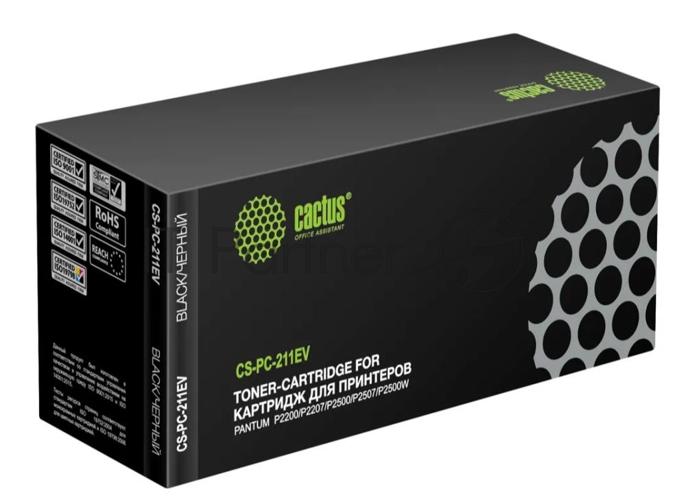 Картридж лазерный Cactus CS-PC-211EV PC-211EV/PC-211P черный (1600стр.) для Pantum M6500/M6500W/M6506NW/M6507/M6507W/M6550W/M6550NW/M6557NW/M6607NW/P2200/P2207/P2500/P2500NW/P2500W/P2506W/P2507/P2516/