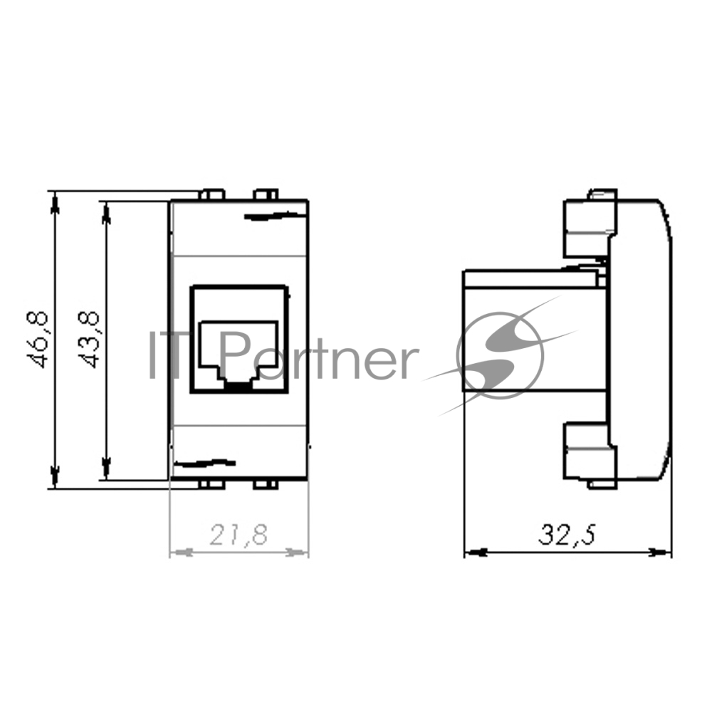 Розетка телефонная DKC Brava 76120B RJ12, 6P6C, 1 мод. белая