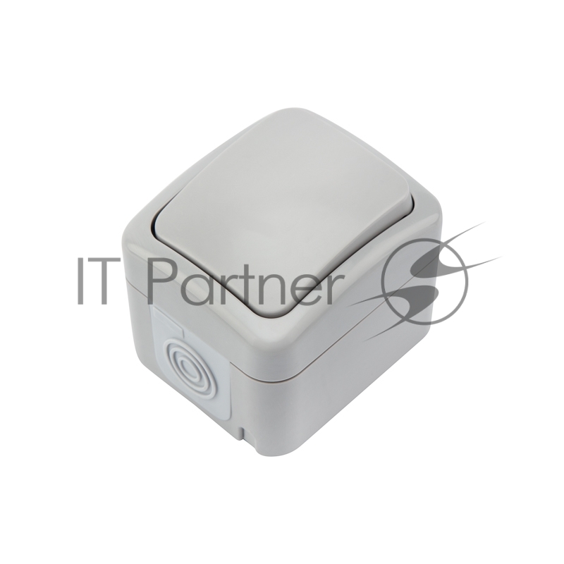 Переключатель проходной Mini OG IP54, о/у, серый Kranz