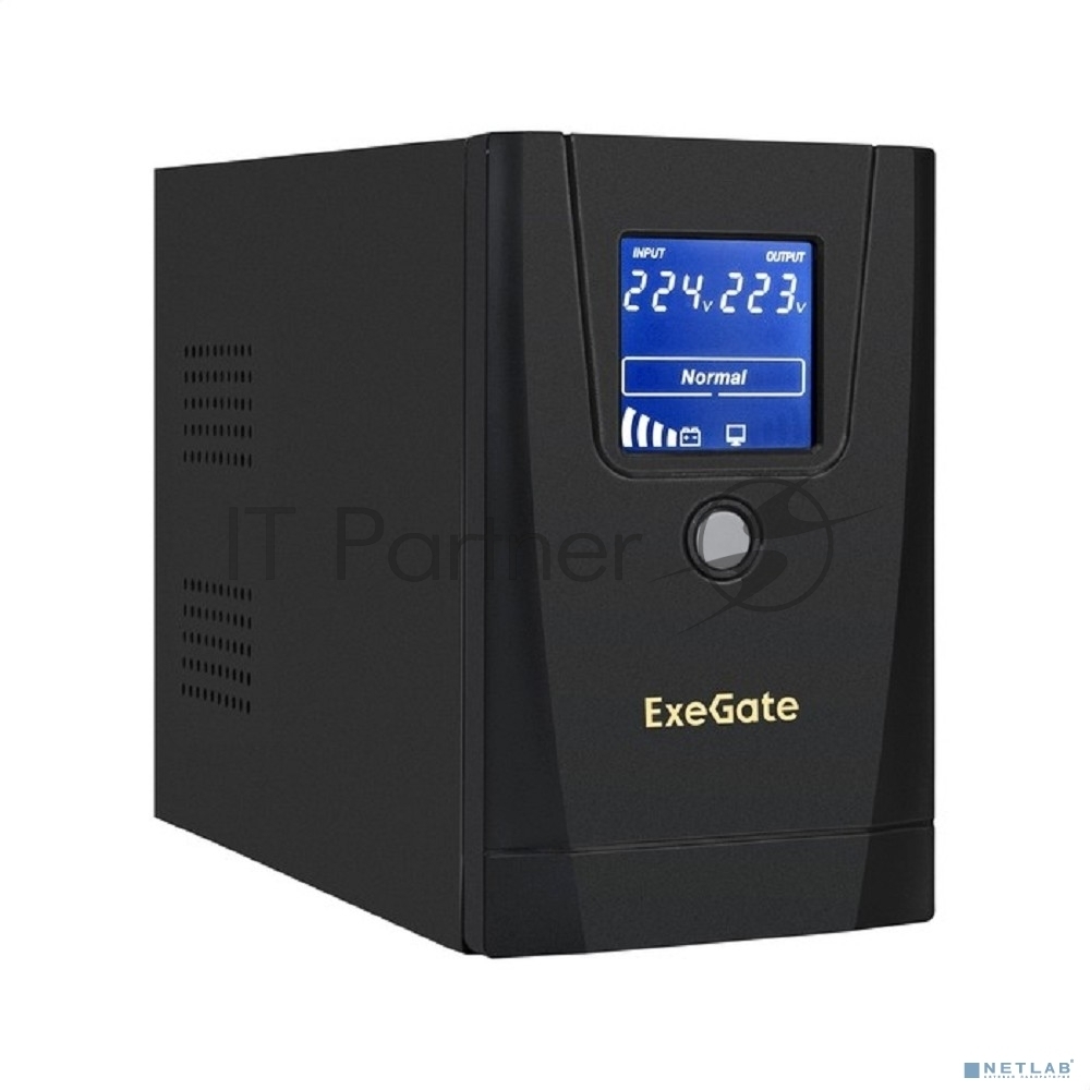 Источник бесперебойного питания ExeGate SpecialPro Smart LLB-900.LCD.AVR.1SH.2C13.RJ.USB 900VA/500W, LCD, AVR, 1*Schuko+2*C13, RJ45/11,USB, металлический корпус, черный