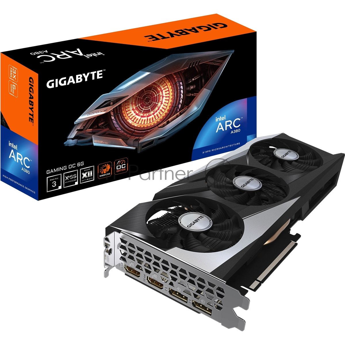 Видеокарта Gigabyte Intel Arc A380 GAMING OC, 6 GB GDDR6, 96 bit, 3xDisplayPort, HDMI, GPU 2000 MHz