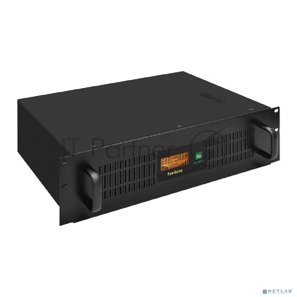 Источник бесперебойного питания ExeGate EX293056RUS ServerRM UNL-1500.LCD.AVR.2SH.4C13.RJ.USB.3U 1500VA/900W, LCD, AVR, 2*Schuko+4*C13, RJ45/11, USB, 3U, установка в стойку, черный