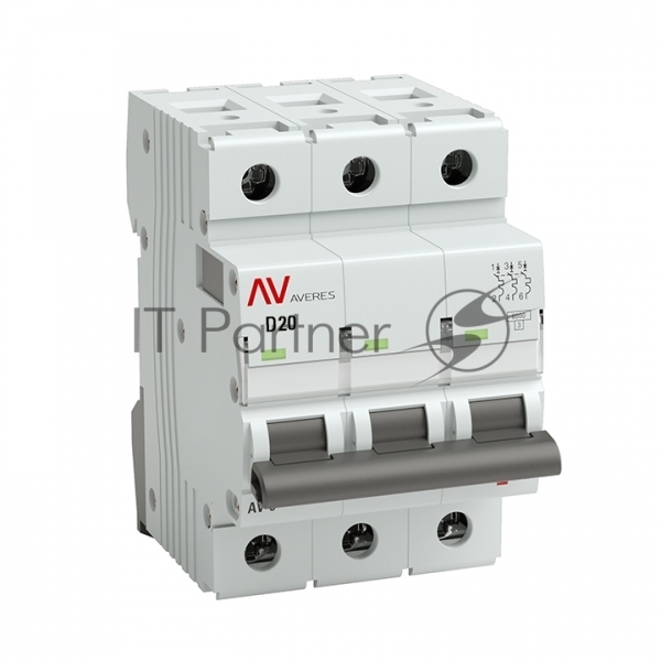 Выключатель автоматический Averes AV-6 (D) 3P 20А 6kA