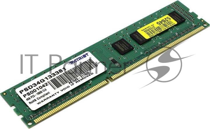 Оперативная память Patriot, DDR3, 4GB (1x4 GB), 1333 MHz, CL9, DIMM