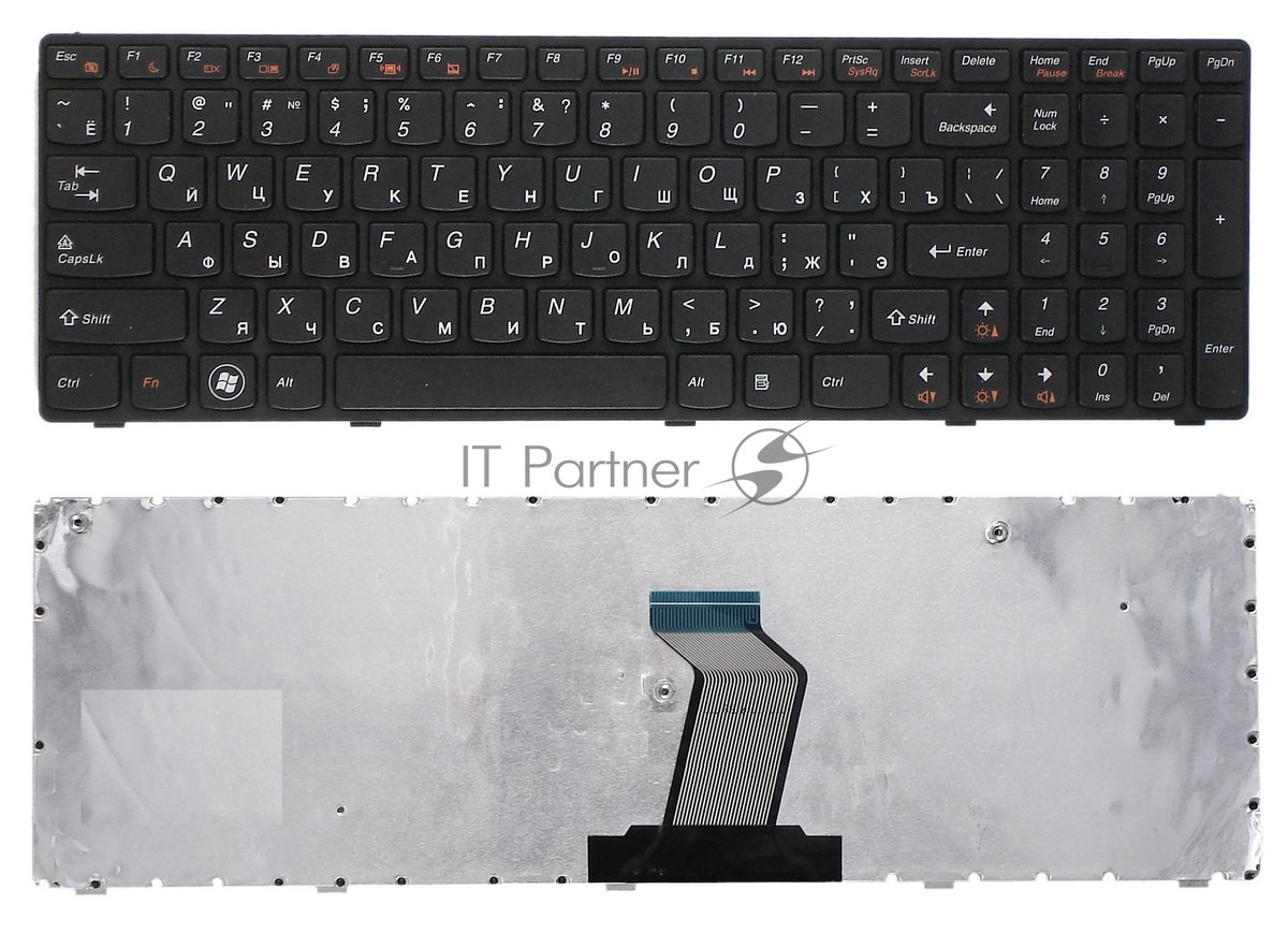 Клавиатура для ноутбука Lenovo IdeaPad Z560 Z565 G570 G770 черная с рамкой