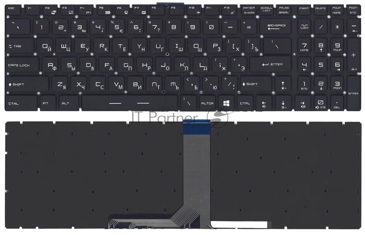 Клавиатура для ноутбука MSI GT72 GS60 GS70 GP62 GL72 GE72 черная с 7-цветной подсветкой