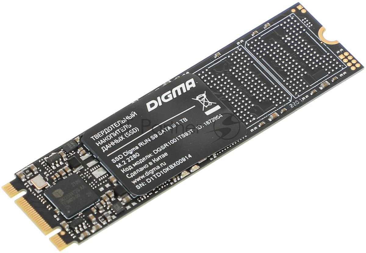 Накопитель SSD Digma Run S9, 1ТБ, SATA III, M.2 2280, R/W 530/480