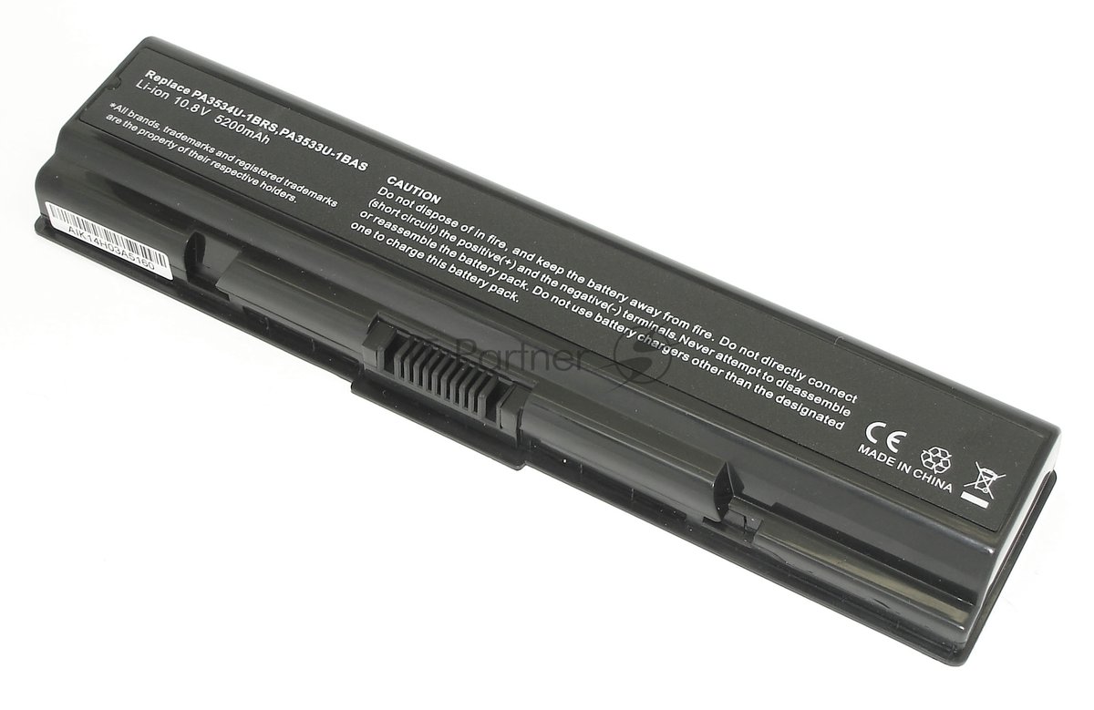 Аккумуляторная батарея для ноутбука Toshiba A200 A215 A300 L300 L500 (PA3534U-1BRS) 52Wh OEM черный