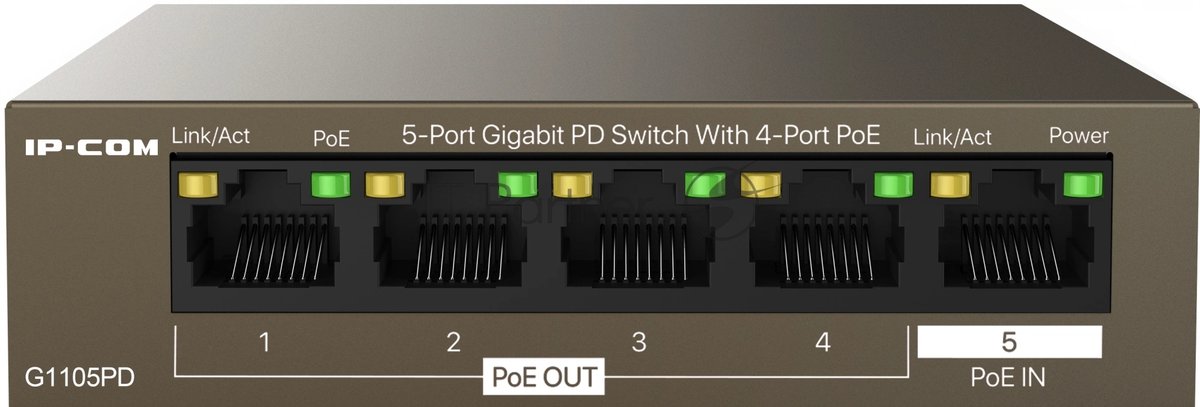 Коммутатор гигабитный IP-COM G1105PD-5-портовый PD с 4 портами PoE