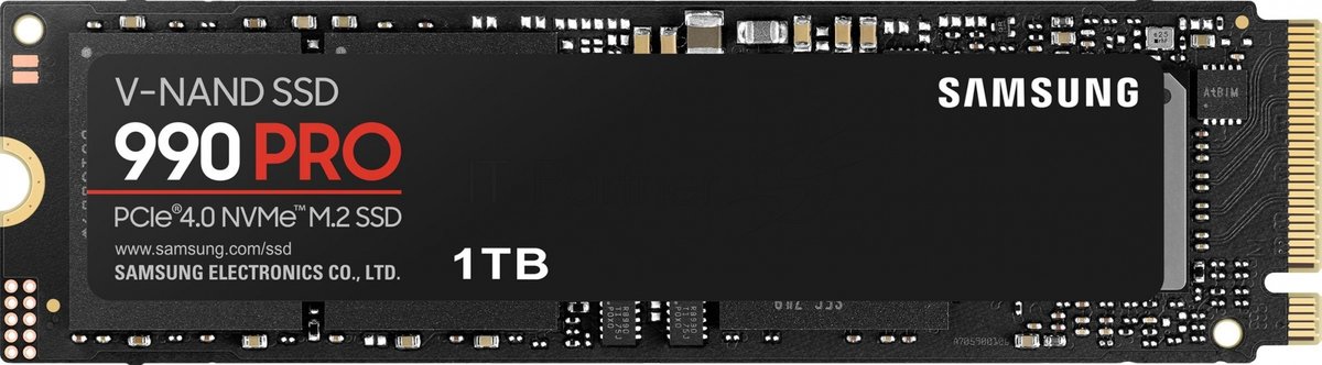 Накопитель SSD Samsung 990 PRO, 1000Gb, PCIe 4.0 x4, M.2 2280, NVMe, R/W 7450/6900