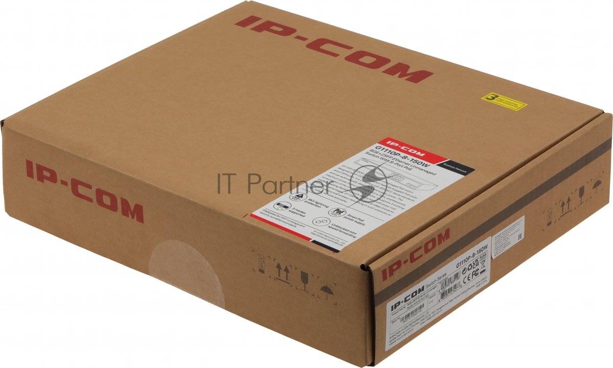 Коммутатор IP-COM G1110P-8-150W, 8×1 Гбит/с + 2×1 Гбит/с SFP, неуправляемый