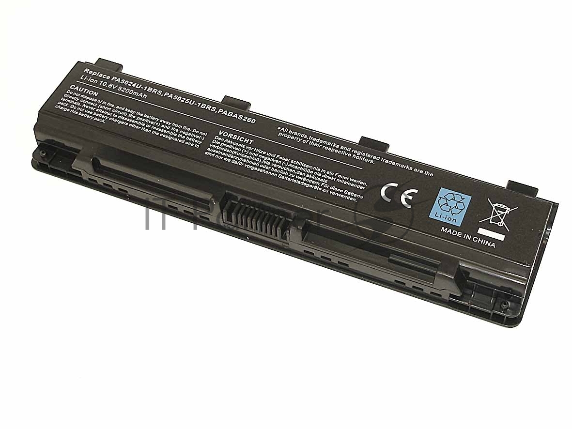 Аккумуляторная батарея для ноутбука Toshiba Satellite C800 (PA5024U-1BRS) 10.8V 5200mAh OEM черный