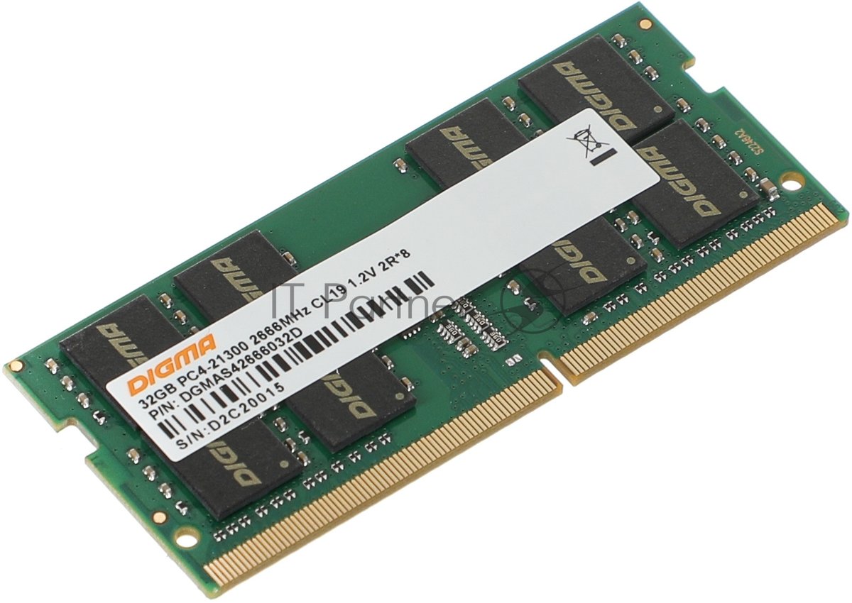 Оперативная память Digma, DDR4, 32GB (1x32GB), 2666MHz, CL19, SO-DIMM