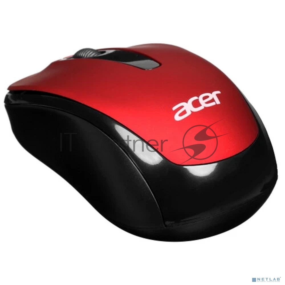 Мышь беспроводная Acer OMR136 красный, 1000 dpi, радиоканал, USB, кнопки - 3