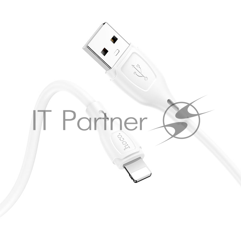 Кабель USB HOCO X61 Ultimate silicone, USB - Lightning, 2.4А, 1м, белый