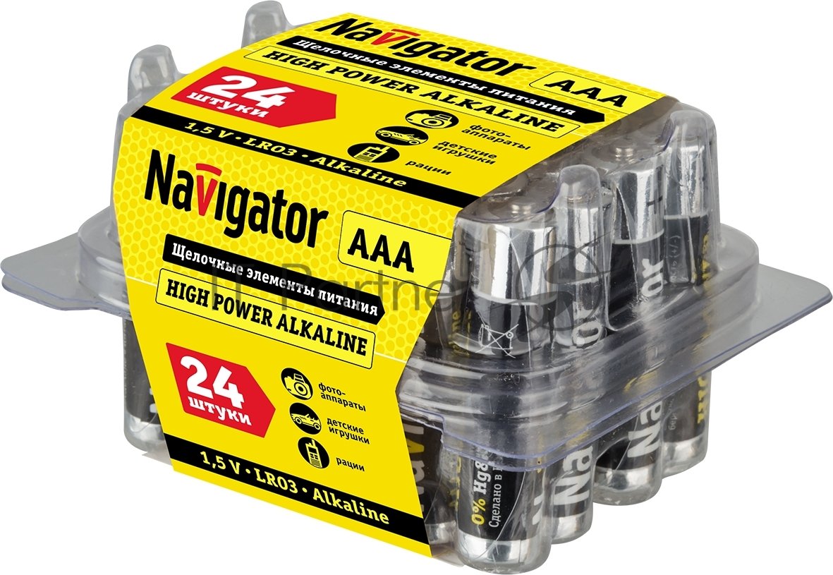 Элемент питания алкалиновый Navigator AAA/LR03 NBT-NE-LR03-BOX24 (уп.24шт)