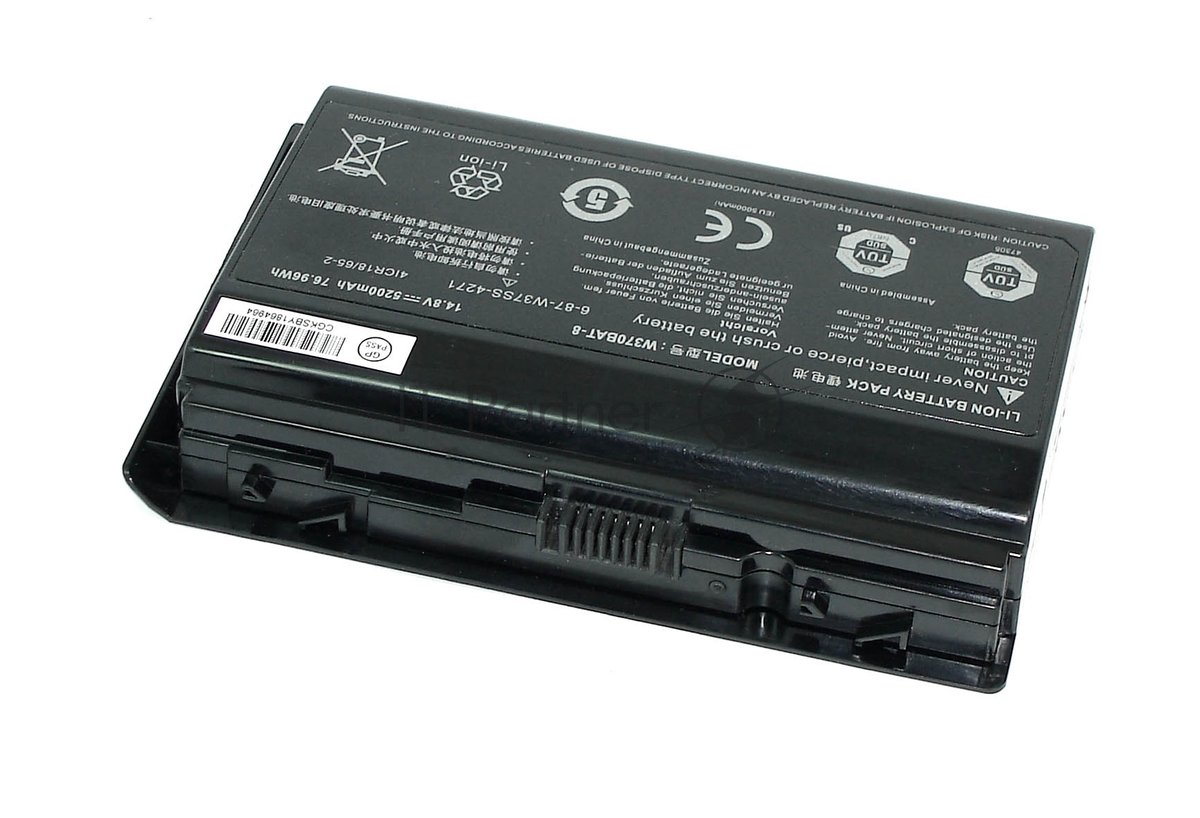 Аккумуляторная батарея для ноутбука DNS Clevo W370 14.8V 5200mAh черный