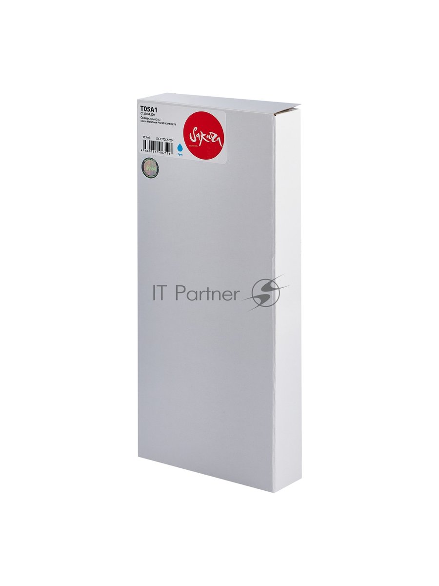 Контейнер с чернилами Sakura C13T05A200 (T05A1 C) для Epson, голубой, 20000 к., 215 мл.