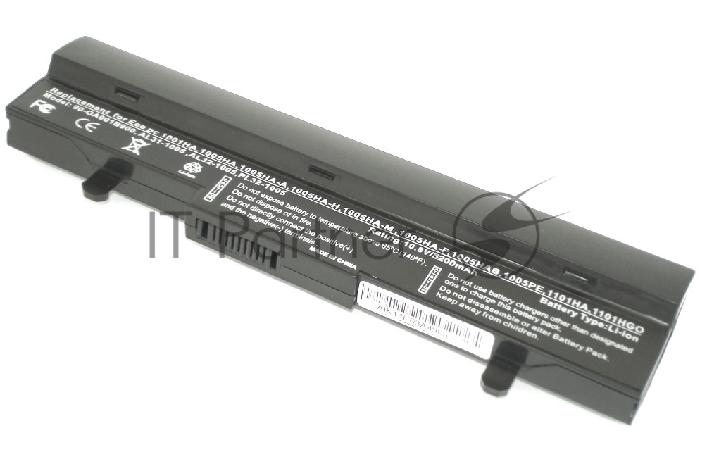 Аккумуляторная батарея для ноутбука Asus Eee PC 1001 1005 5200mAh OEM черный
