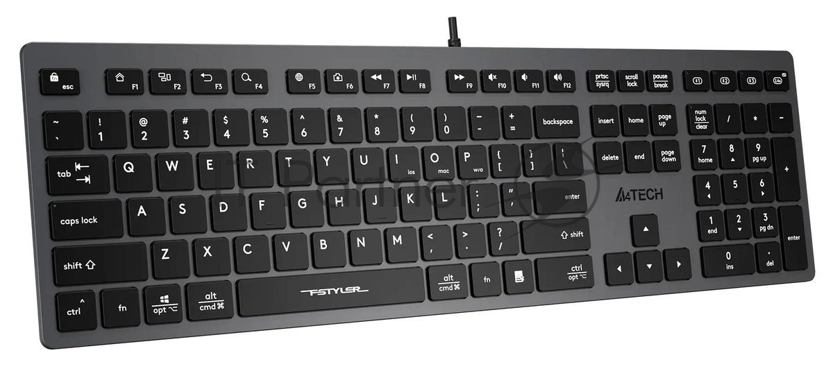 Клавиатура проводная A4Tech Fstyler FX50, USB, серый