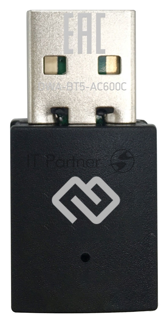 USB WiFi адаптер Digma - BT5-AC600C, Wi-Fi 5 (802.11ac), Bluetooth, USB Type A, USB-adapter, цвет чёрный, DWA-BT5-AC600C