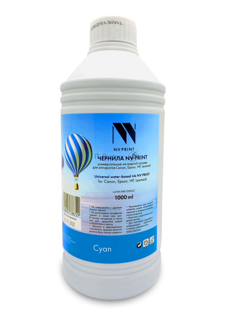 Чернила NV PRINT универсальные на водной основе NV-INK1000UC для аппаратов canon/Epson/НР/Lexmark (1000 ml) Cyan совместимые