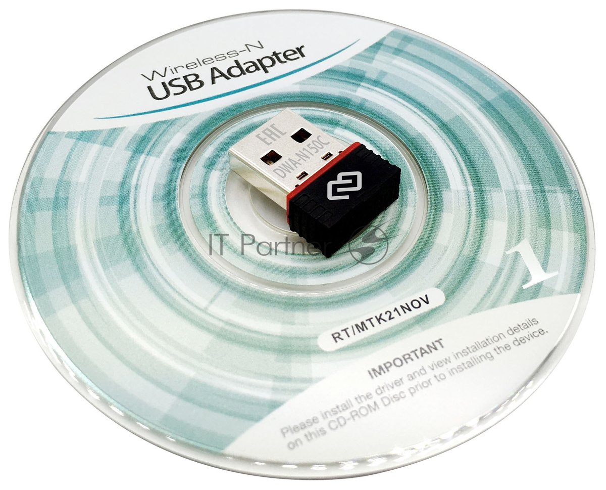 USB WiFi адаптер Digma - N150C, Wi-Fi 4 (802.11n), USB Type A, USB-adapter, цвет чёрный, DWA-N150C