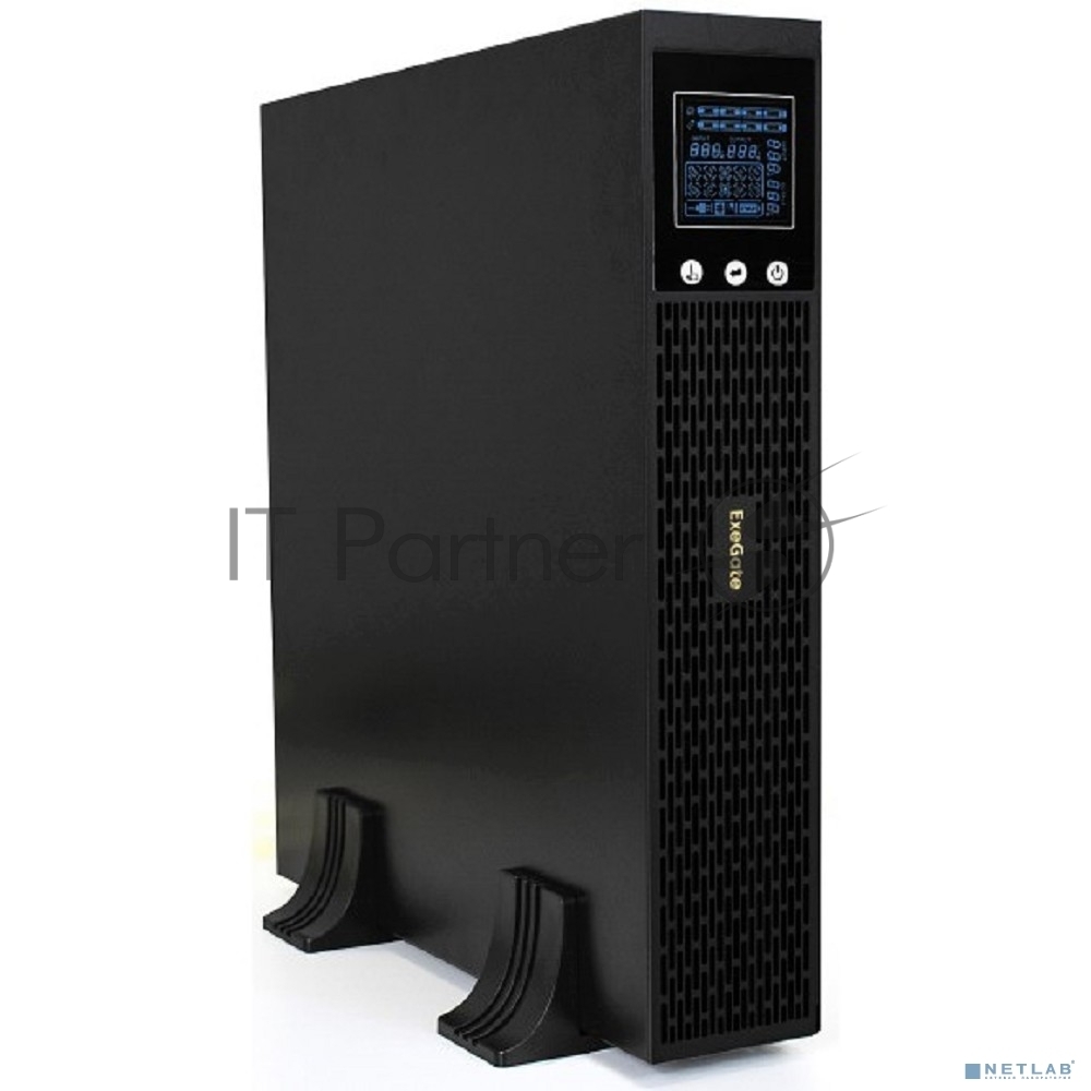 Источник бесперебойного питания Pure Sine Wave ExeGate SinePower UHB-3000.LCD.AVR.1SH.4C13.RJ.USB.2U 3000VA/2400W, LCD, AVR, 1*Schuko+4*C13, RJ45/11, USB, Rackmount 2U/Tower, металлический корпус, черный