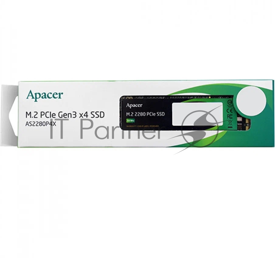 Твердотельный накопитель Apacer SSD AS2280P4X 1TB M.2 2280 PCIe Gen3x4, R2100/W1700 Mb/s, 3D NAND, MTBF 1.8M, NVMe, 350TBW, Retail, 3 years (AP1TBAS2280P4X-1)