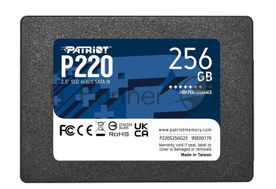 (Из ремонта, рабочий, гарантия 14 дней) Накопитель SSD Patriot P220, 256Gb, SATA-III, 2.5", R/W 550/490