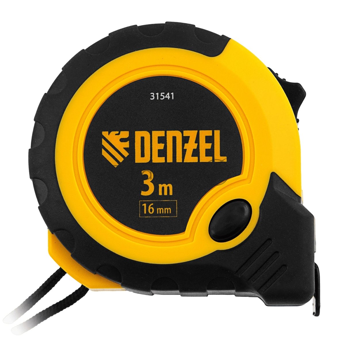 Рулетка Denzel 3м х 16мм, двухкомп. корпус, кнопка-пауза