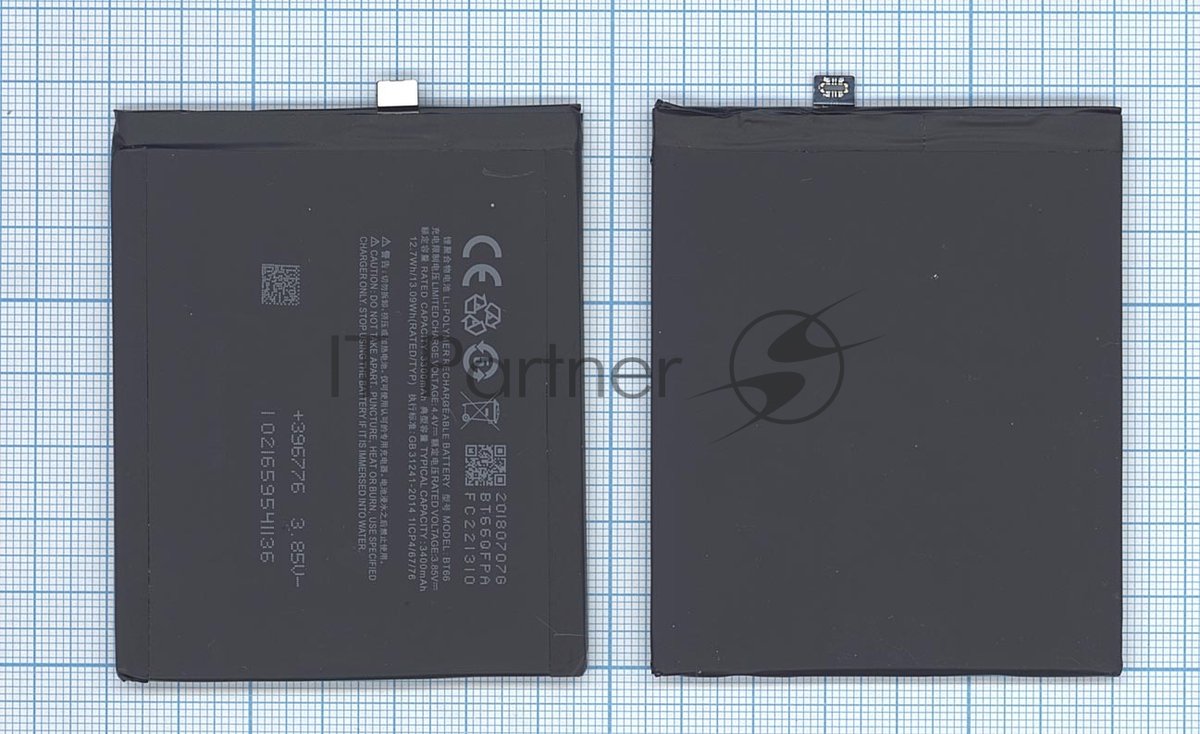 Аккумулятор Meizu 62156, для Pro 6 Plus, 3400mAh, 3.85V