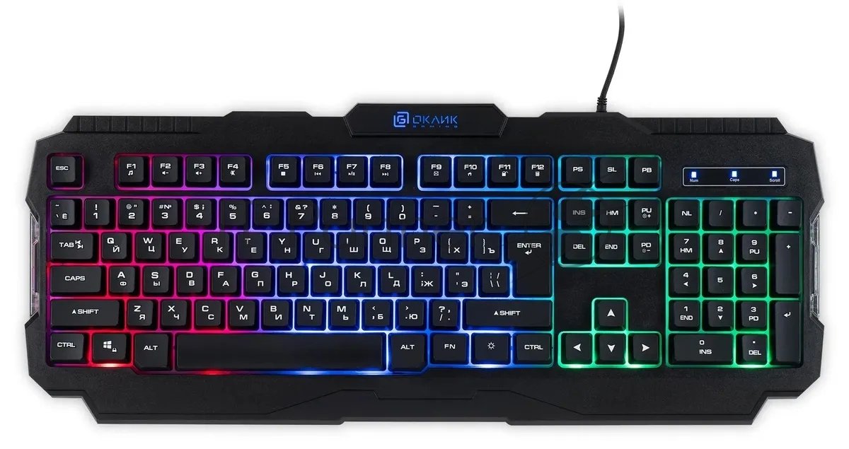 Клавиатура Oklick 757G HW2 проводная, USB Type-A, чёрный