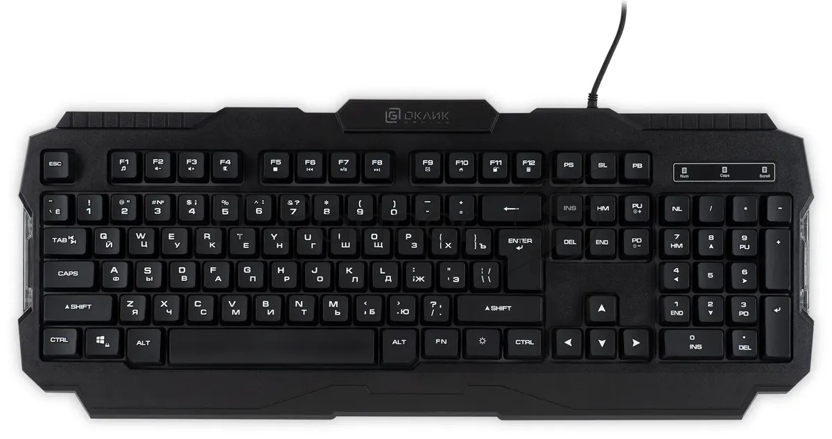 Клавиатура Oklick 757G HW2 проводная, USB Type-A, чёрный