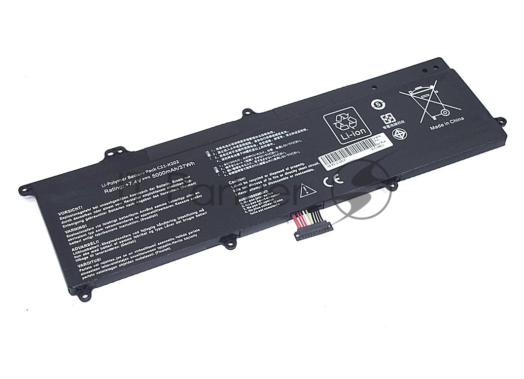 Аккумуляторная батарея для ноутбука Asus X202 7.4V 5000mAh OEM черный