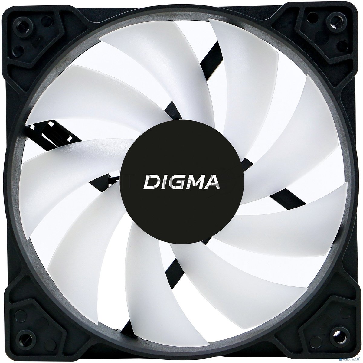 Вентилятор для корпуса Digma DFAN-FRGb1 черный, 120 мм, 1200 об/мин, 23 дБ, 4 pin