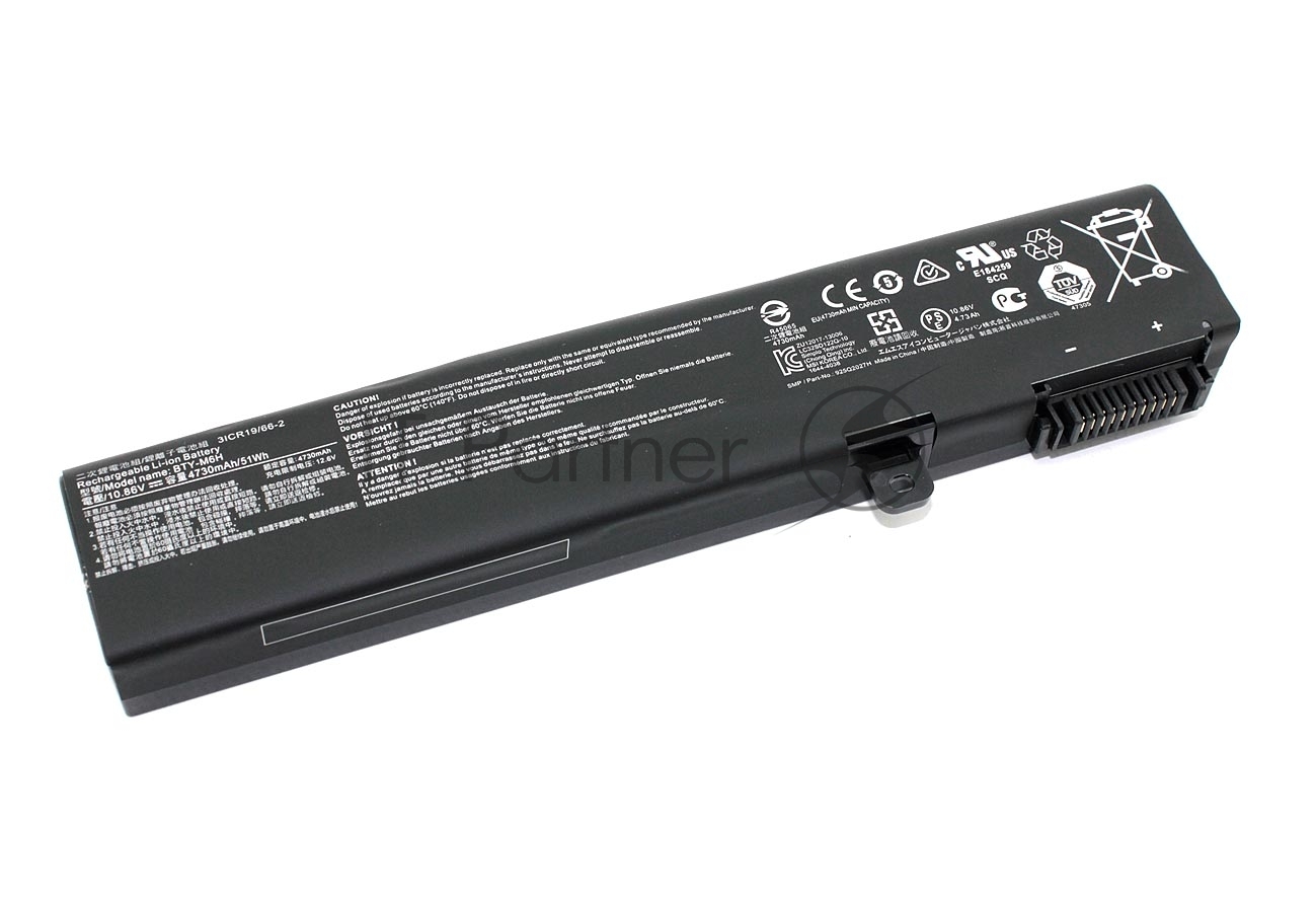 Аккумуляторная батарея для ноутбука MSI GE62 GE72 (BTY-M6H) 10.8V 41,4Wh черный