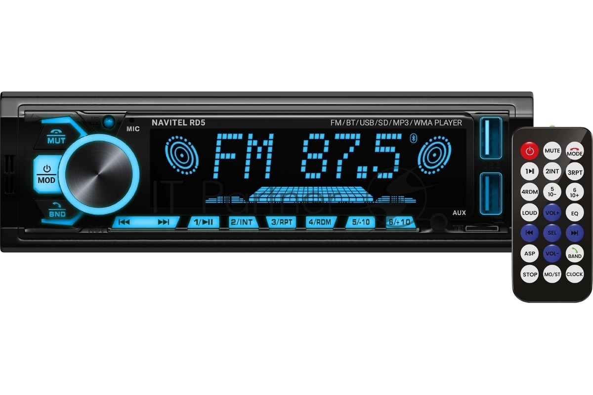 Автомагнитола Navitel RD5, 1 DIN, Bluetooth, USB, AUX