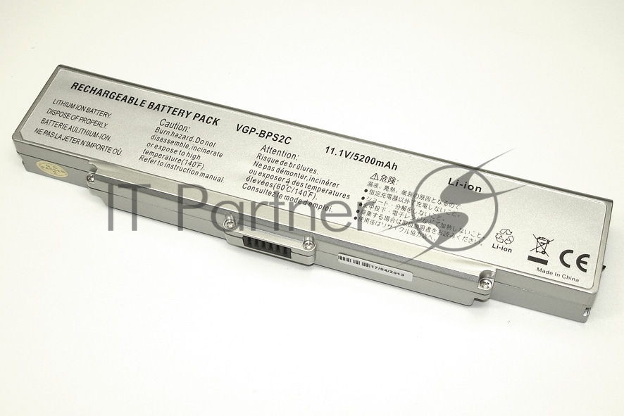 Аккумуляторная батарея для ноутбука Sony Vaio VGN-FE VGN-FS (VGP-BPS2) 11.1V 5200mAh OEM серебристая