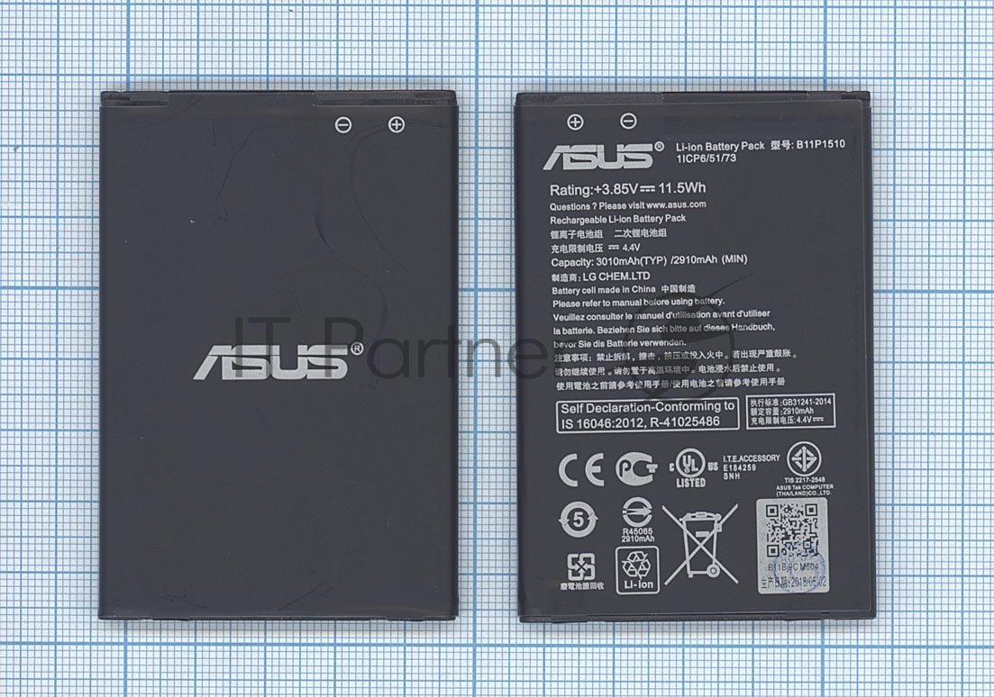 Аккумуляторная батарея B11Bj9c, B11P1510 для Asus Zenfone Go TV 3000mAh, 11.40Wh 3,8V