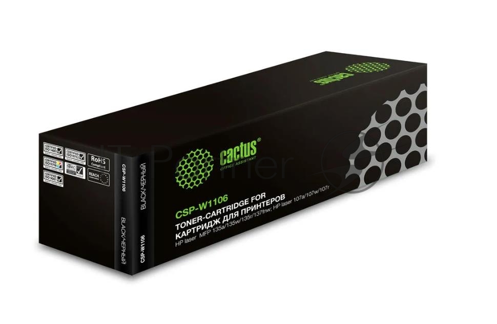 Картридж лазерный Cactus CSP-W1106 черный (1000 стр.) для HP Laser 107a/107r/107w/135a MFP/135r MFP/135w MFP/137fnw MFP