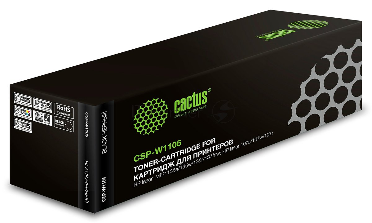 Картридж лазерный Cactus CSP-W1106 черный (1000 стр.) для HP Laser 107a/107r/107w/135a MFP/135r MFP/135w MFP/137fnw MFP