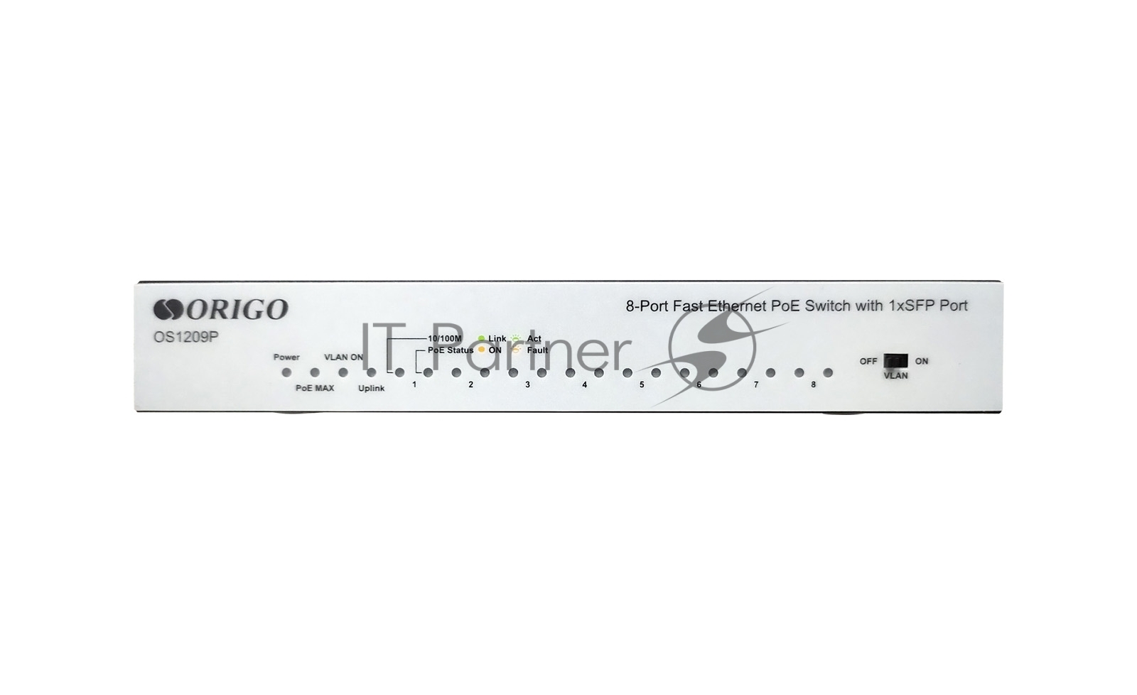 Коммутатор ORIGO OS1209P/80W/A1A, 8×100M PoE, 1×SFP, PoE 80 Вт