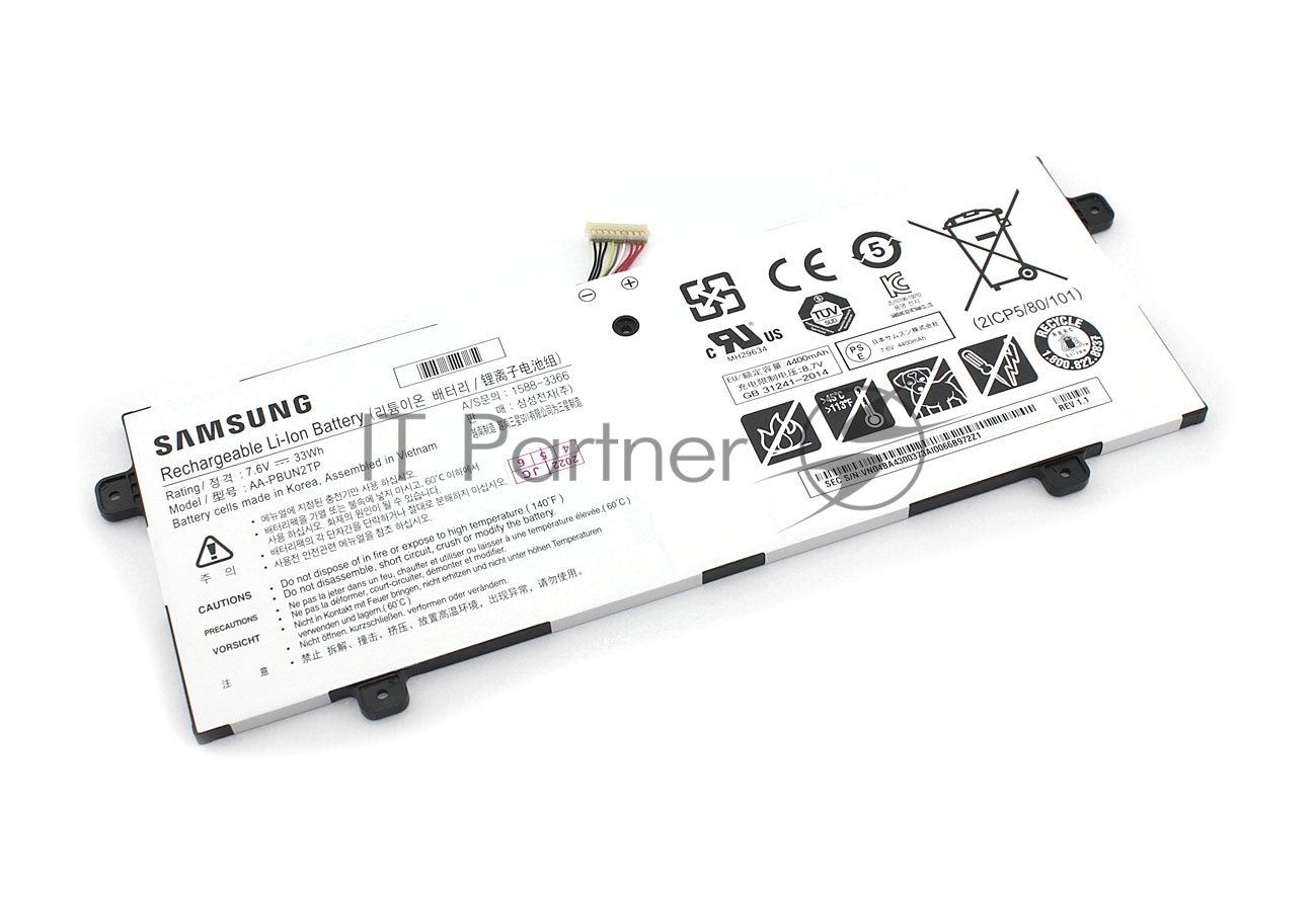 Аккумуляторная батарея для ноутбука Samsung XE500C13 XE501C13 7.6V 33Wh