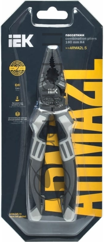 Пассатижи IEK K4 ARMA2L 5 (A2L5-PL10-K4-180) 180 мм