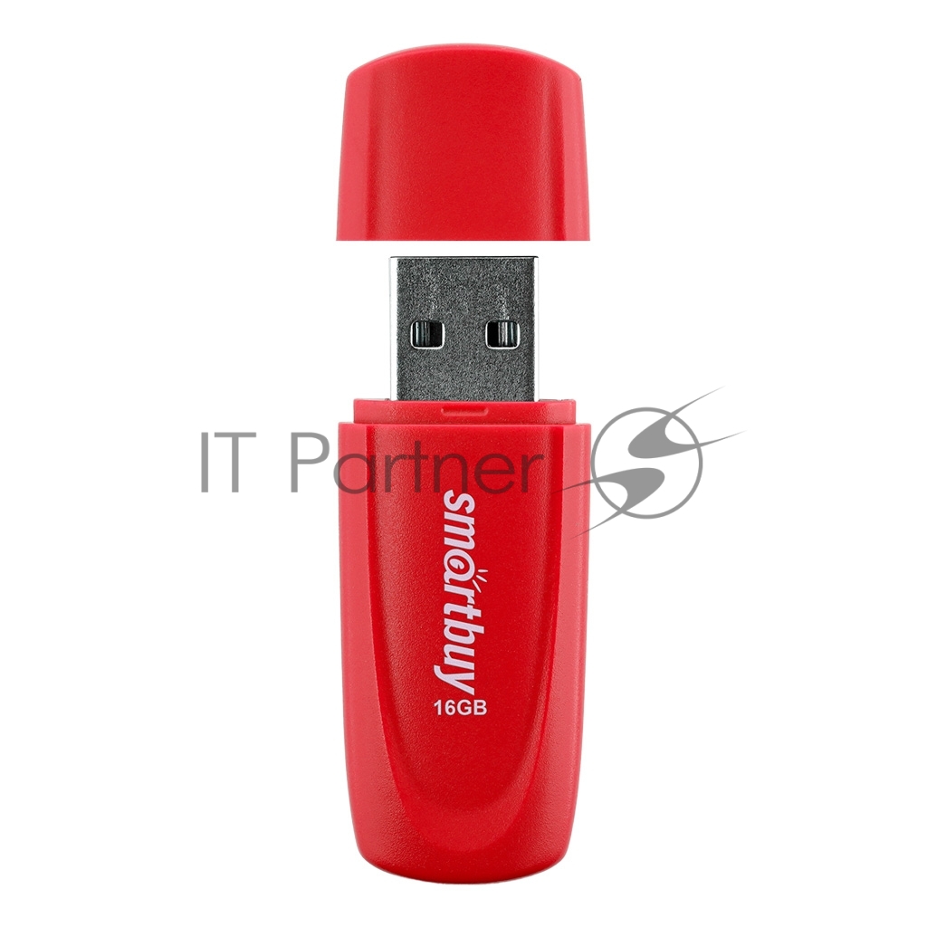 Флеш накопитель 16Gb USB 2.0 SmartBuy Scout SB016GB2SCR, красный (SB016GB2SCR)