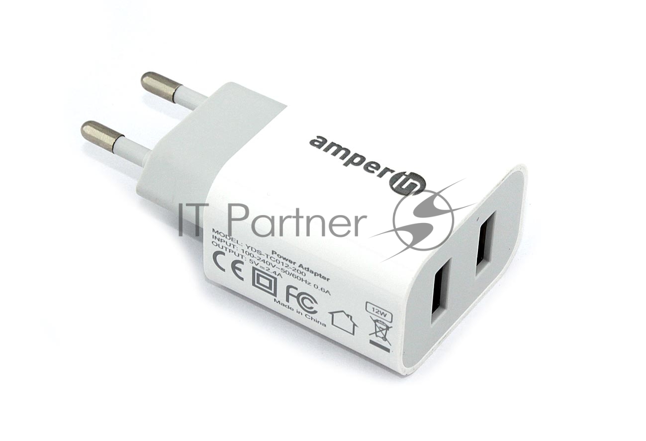 Блок питания (сетевой адаптер) Amperin 5V/2.4A 2USB (YDS-TC012-200)
